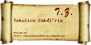 Tekulics Zakária névjegykártya